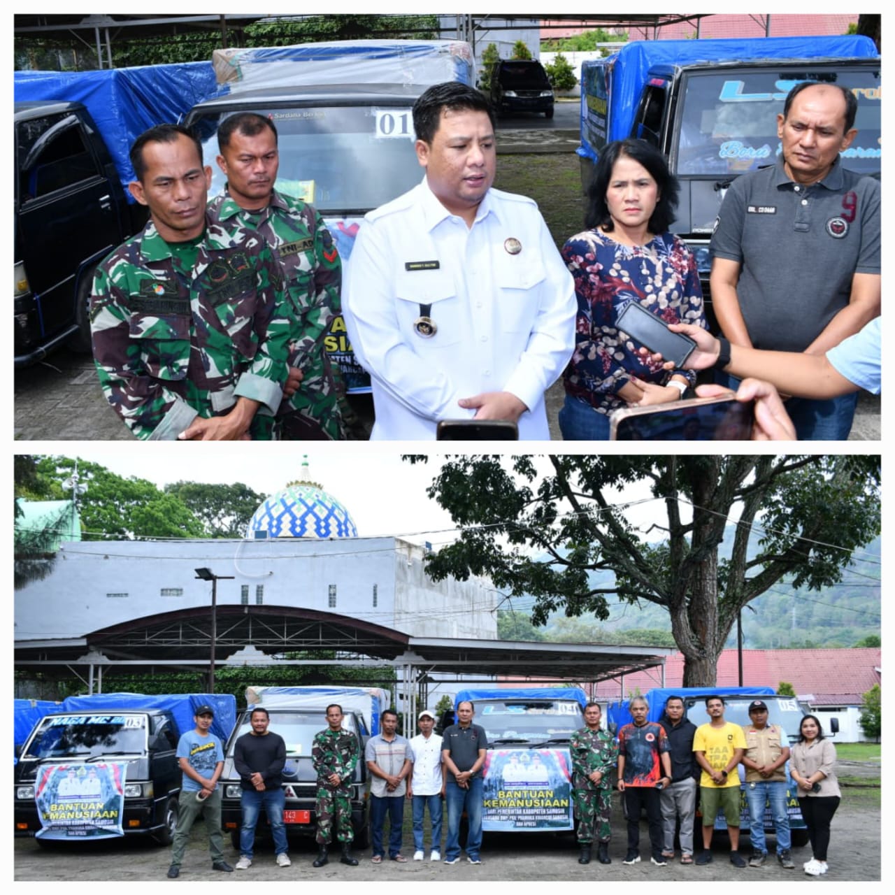 Bupati Samosir Berangkatkan Lima Mobil Bantuan Sosial Berangkatkan Lima Mobil Pembawa Bantuan Sosial, ke Daerah Terdampak